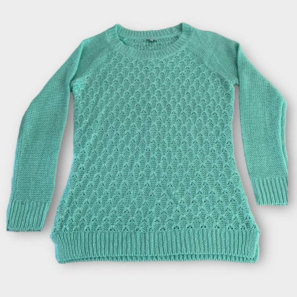 Womens green knit sweater spring Loose Knit Sweater XSMALL